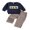 Navy Blue, variant on BemeyourBBs Boy 2-piece Outfit Long Sleeve Embroidery Sweatshirt Plaid with Pants