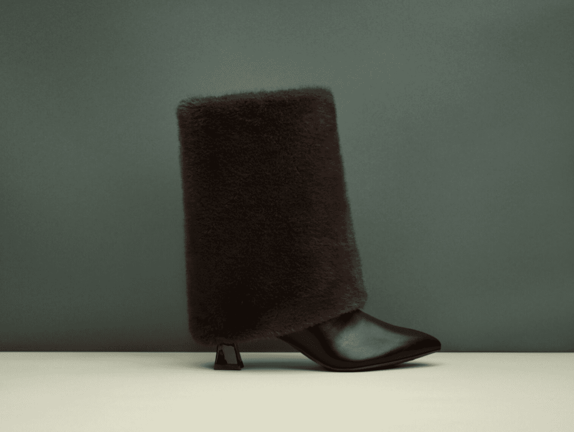 No Boundaries Women's Heeled Faux Fur Cuff Boots