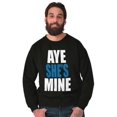thumbnail image 4 of Aye She Mine Boyfriend Girlfriend Men's Crewneck Sweatshirt Brisco Brands S, 4 of 5