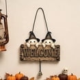 thumbnail image 5 of Lilixerw Halloween Ghost Welcome Decoration, Dual Witch Hat Ghost Hanging Plaque with Bell Accent, for Front Door, Porch and Entryway Wall Display, 5 of 6