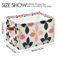 thumbnail image 4 of Yayeee 2 Pack Canvas Storage Basket with Handles for Shelves Fabric Bins Closet Organizer, Black Retro Flower, 4 of 8