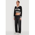 thumbnail image 4 of Women's Daisy Chenille New York Graphic Cropped Sweater, 4 of 5