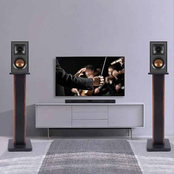 Dwellnix Pair Thick Speaker Bookshelf Stands Theater Surround Speaker Holder Homes 28