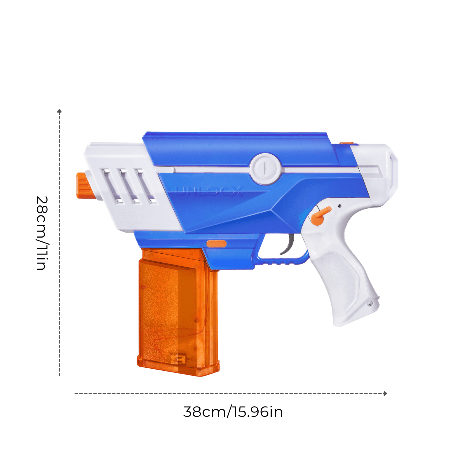 UnlocX Gel Blaster Kit - Continuous Fire Rechargeable, Blue, Ages 14+