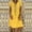 Yellow, variant on Homenesgenics Plus Size Dresses Women Fashion Women Loose V-Neck Summer Solid Short Sleeve Cotton and Linen Dress