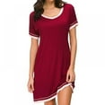 thumbnail image 1 of Robe Décontractée pour Femme, Pyjama à Manches Courtes, Col Cœur Pêche, Robe de Nuit d'Été Décontractée, Pyjama Confortable et Ample, 1 of 7