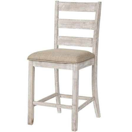 Bowery Hill 25" Counter Stool in White and Gray (Set of 2)