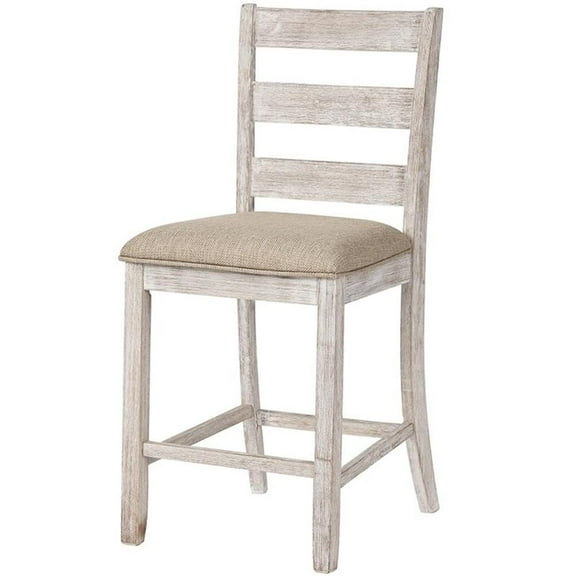 Bowery Hill 25" Counter Stool in White and Gray (Set of 2)
