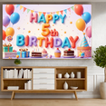 thumbnail image 5 of Yatrandify Colorful Design Birthday Party Banner Decorative Balloon Birthday Decor Festive Cake Celebration Banner for Kids Party Indoor Decoration Event Decoration, 5 of 7