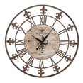thumbnail image 1 of Benzara 13813 36 In. Fleur Di Lis Metal Wall Clock Decor Sculpture, 1 of 1
