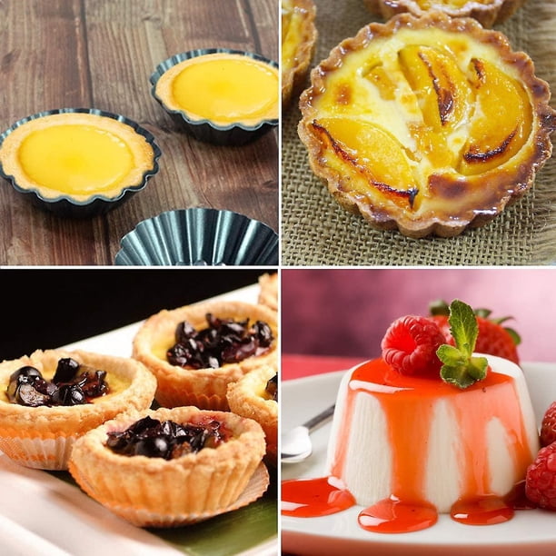 molde para cupcakes, molde para tartas reutilizable Mini, estuches para muffins antiadherentes, molde para tartaleta de pudín de acero al carbono para cocina, herramienta para hornear pasteles