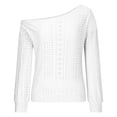 thumbnail image 6 of IROINNID Blouse for Women One-Shoulder Versatile Blouses Long Sleeve Basic Trendy Daily Casual Tops ,White, 6 of 8