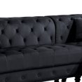 thumbnail image 2 of 2 Piece Sectional Sofa Set with Chesterfield Design, Black, Saltoro Sherpi, 2 of 2