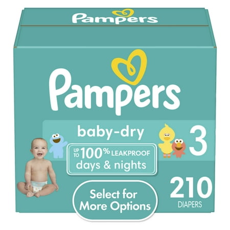 Pampers Baby Dry Diapers Size 3, 210 Count (Select for More Options)