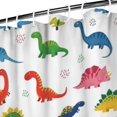 thumbnail image 3 of Colorful Dinosaur Assortment Pattern Shower Curtain 84"x72" ,Bathroom Decorative Shower Curtains Set with 12 Hooks,Modern Waterproof Washable Shower Curtain, 3 of 6