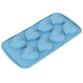 thumbnail image 3 of Molde antiadherente para hacer pasteles y cubitos de hielo para la cocina, bandeja para hornear con 8 rejillas en forma de corazón azul, 3 of 8