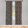 thumbnail image 3 of Ambesonne Colorful Curtains, Stars Disco, Pair of 28"x63", Multicolor, 3 of 5