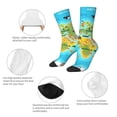 thumbnail image 4 of Fotbe World Map With Animals Landmarks Calcetas Largas con Estampado para Hombre y Mujer – Calcetas de Compresión Transpirables y Elásticas, Viajar y Uso Diario Talla 5-11, 4 of 6
