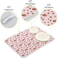 thumbnail image 4 of SKYSONIC Red Strawberry Pink Stripe Flower Microfiber Dishes Drying Mat Water Absorbent Dish Drainer Mats Heat Resistant Kitchen Pads Countertop Protection, 16 x 18 Inch, 4 of 7
