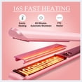 thumbnail image 3 of OWMSIC Flat Iron, 2-in-1 Hair Straightener with 7 Temp Settings, Dual Voltage Fast Heating Ceramic Hair Straighteners and Curler for Home & Travel, Pink, 3 of 8