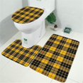 thumbnail image 2 of Yellow Black and Red Checkerboard Checkered Pattern Bathroom Rugs Sets 3 Piece,Toilet Cover Set,Absorbent Non Slip Bathroom Mats Sets with U-Shaped Contour Rug Toilet Rug Set, 2 of 5