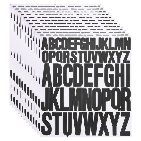 12 Sheet Vinyl Letter Sticker, 1 Inch, 2 Inch 624Pcs Stick Letters, Black