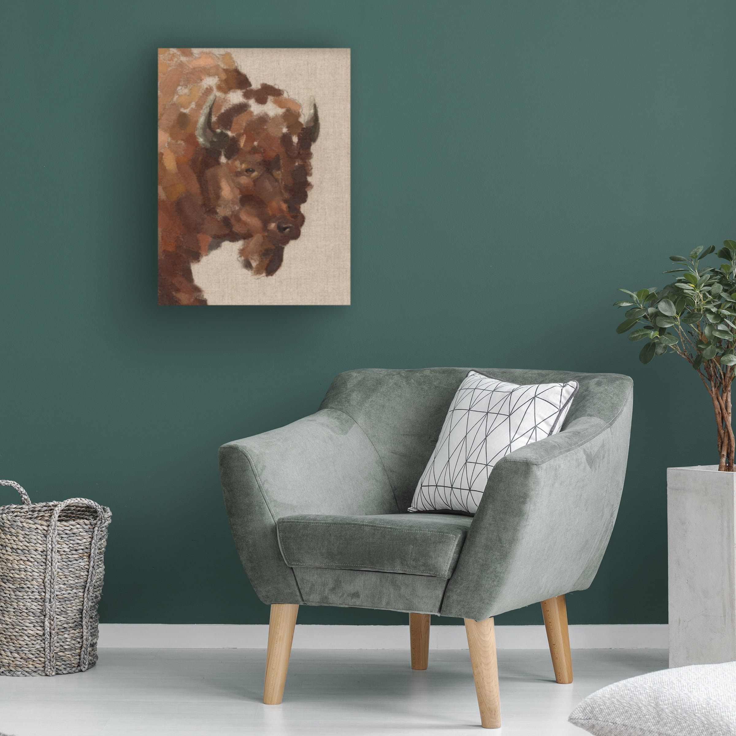 Jacob Green 'Tiled Bison I' Canvas Art