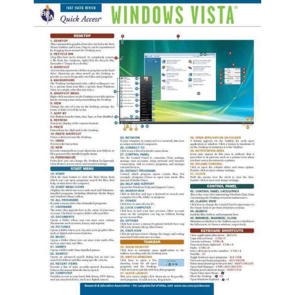 Pre-Owned Quick Access: Windows Vista - Rea's Quick Access Reference Chart (Other)