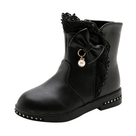 

Toddler Kids Baby Princess Butterfly Knot Shoes Fashion Leather Boots Baby Girl Shoes