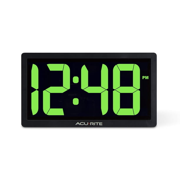 Reloj digital AcuRite 75112M LED de 10 pulgadas con atenuación automática, verde