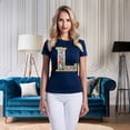 thumbnail image 2 of Letter L Graphic Design Tee Unisex 100 Cotton With Antique Gold Letters Artwork T-Shirt, 2 of 18