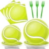 96pcs Tennis Party Decorations Supplies Tennis ball Themed Sports Birthday Party Disposable Plates Napkins Set for Baby Shower Brithday Party Decorations Favors, Serve 24 Guest