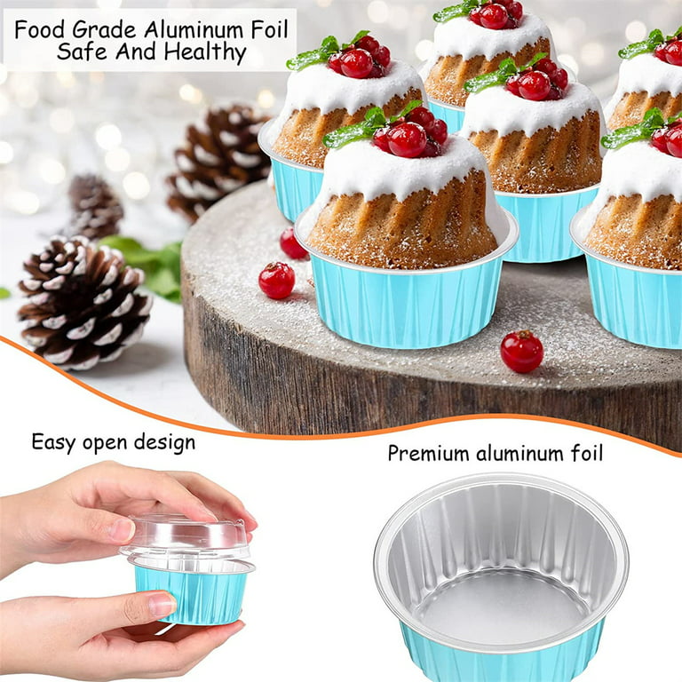 10/50PCS Aluminum Foil Muffin Cupcake Paper Cups Gold Cupcake