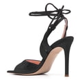 thumbnail image 4 of FSJ Women Sparkly Rhinestone Lace Up Heels Tie Up Stiletto High Heel Sandals Square Open Toe Strappy Prom Party Shoes Size 6.5 Black, 4 of 4