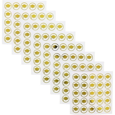 200 Pack Graduation Stickers, Invitations Envelope Seals, Gold Foil Stickers (1 Inch)