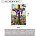 thumbnail image 3 of Spring Floral Tulip Garden Flag 12x18 Inch He Is Risen Religious Cross Double Sided Easter Outdoor Yard Decor, 3 of 6