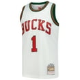 thumbnail image 2 of Men's-Mitchell & Ness Oscar Robertson White Milwaukee Bucks Hardwood Classics Swingman Jersey, 2 of 6