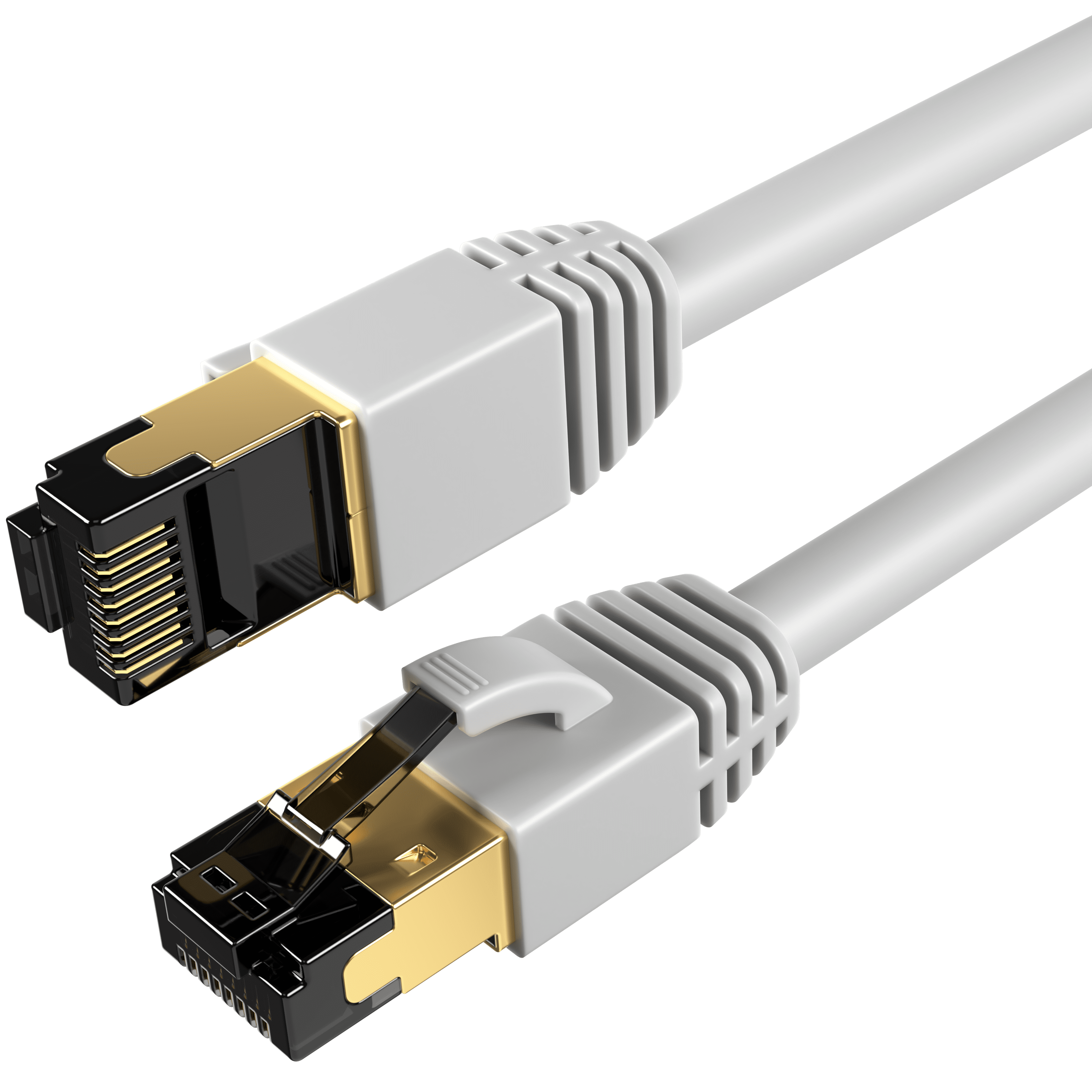 Cat8 2-Pack of 50FT Network Ethernet Patch Cable, 2000Mhz Internet Wire, For Router, Modem, PC, Laptop, TVs, Printer Cord, Consoles for Home and Office, Gray, Cables Direct Online