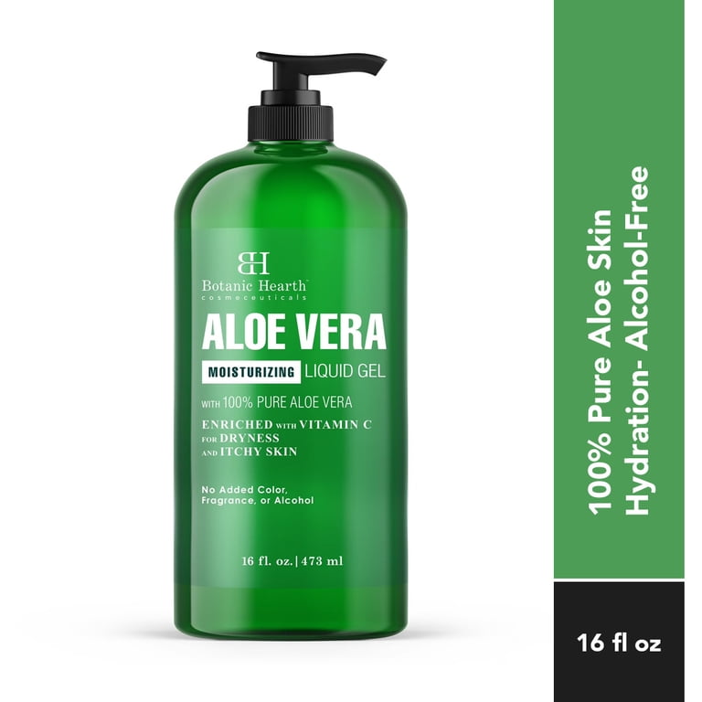 Botanic Hearth Aloe Vera Moisturizing Liquid Gel  100% Pure Aloe, Enriched  with Vitamin C for Dry & Itchy Skin  No Added Color, Fragrance, or ...