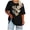 Black, variant on Staron Plus Size T-Shirts for Women Casual Heart Print Round Neck Short Sleeve Loose Comfy Spring Summer Basic Tee, Red 4XL