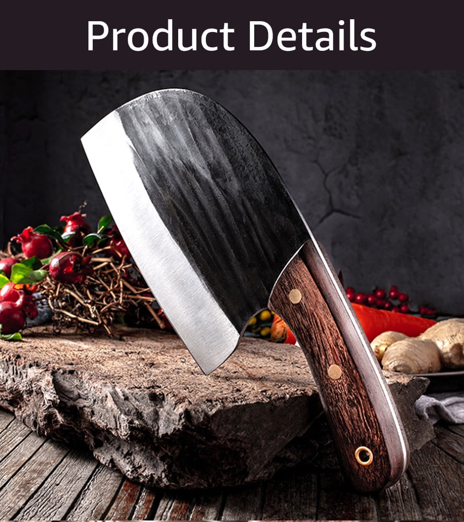ENOKING Cleaver Knife Serbian Chef Knife Hand Forged Meat Cleaver German  High Carbon Stainless Steel Chopping Butcher Knife Kitchen Knives with Full  - Imported Products from USA - iBhejo