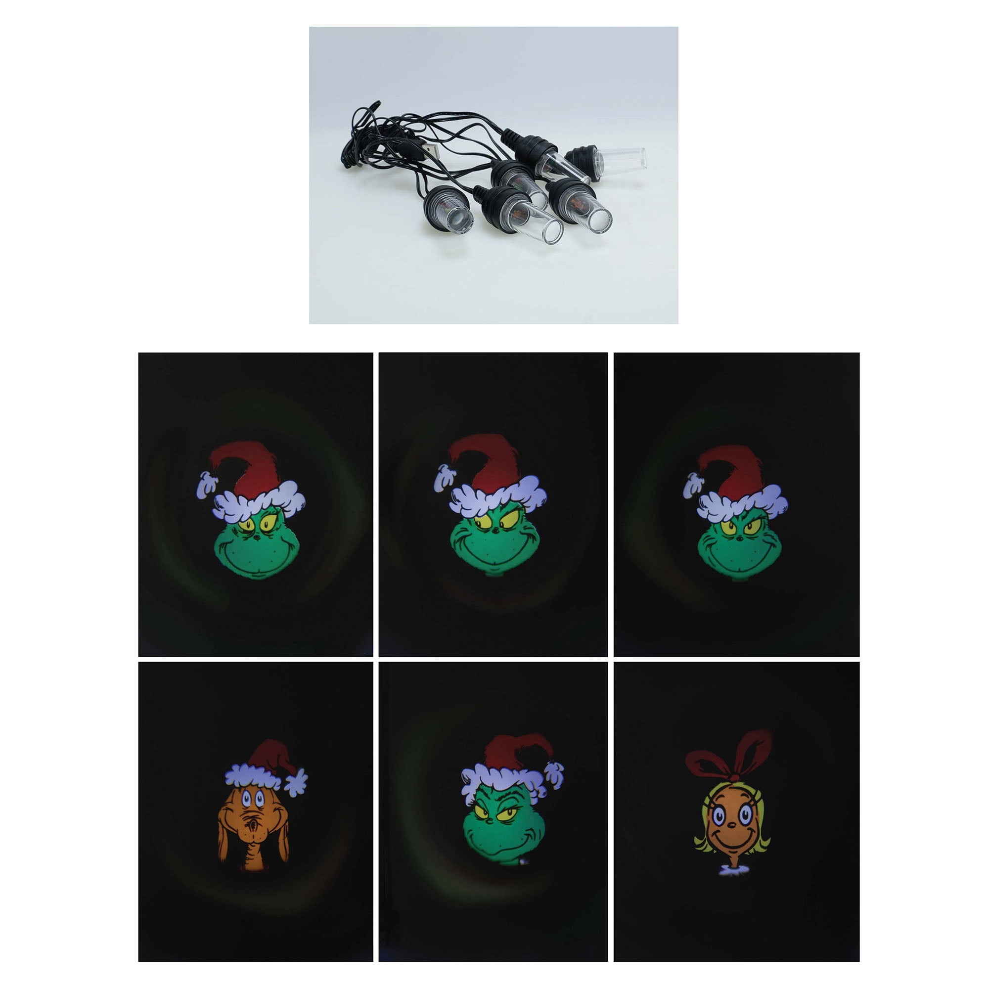 Dr. Seuss Grinch Projector Bulb String Lights, 72‑inch