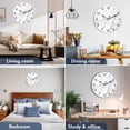 thumbnail image 2 of Wall Clock 12 Inch Gray White Gold Marble Texture Round Silent Decorative Wall Clocks Battery Operated for Living Room Bedroom Kitchen Classroom Decor, Abstract Lines,Large, 2 of 7