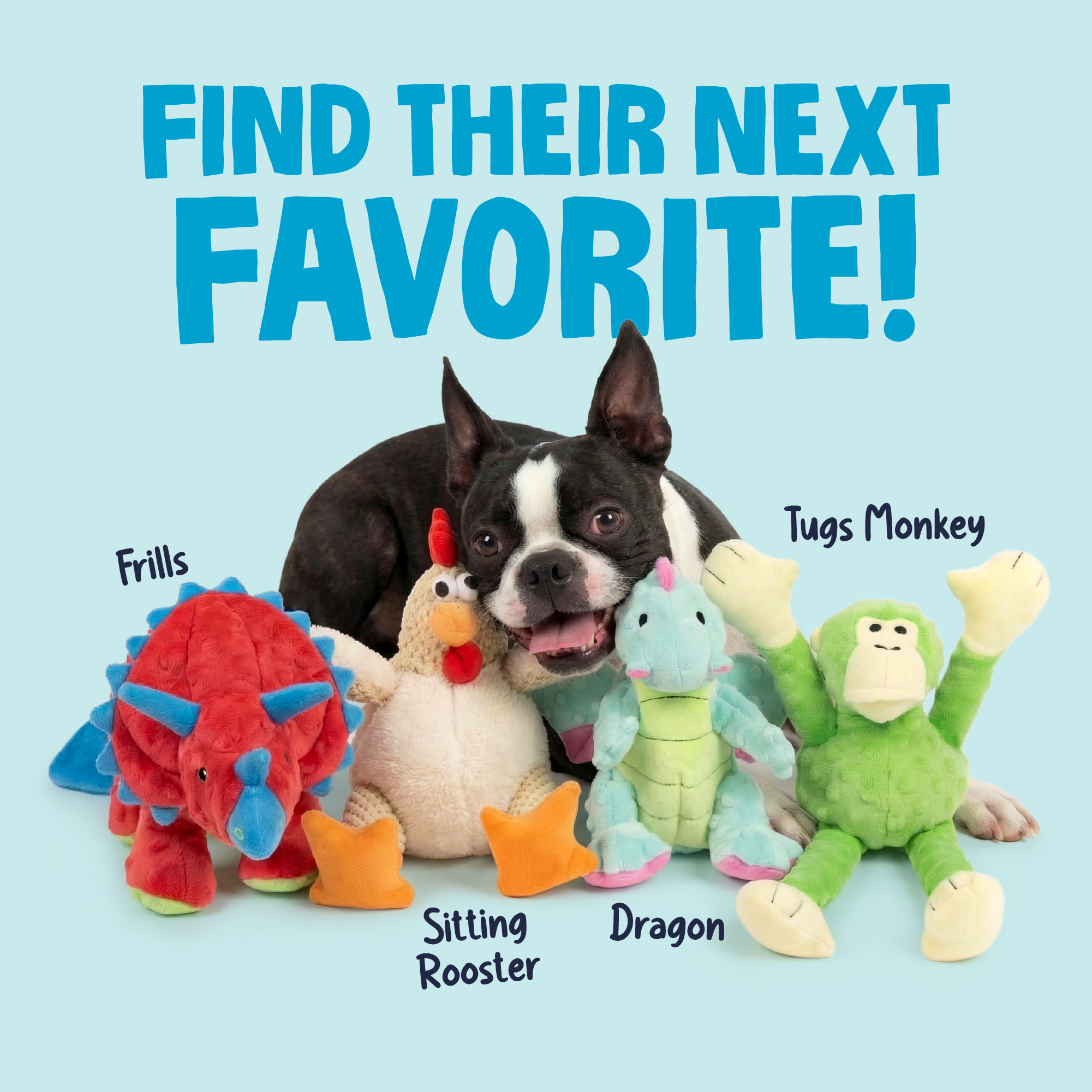 goDog Dragons Sitting Squeaky Dog Toy, Plush with Chew Guard Technology, Purple, Small