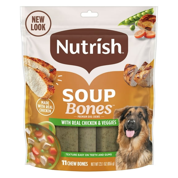 Nutrish Soup Bones Premium Dog Chews with Real Chicken and Veggies, 11 Chews (Rachael Ray)