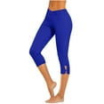 thumbnail image 2 of Wiyuqeen Yoga Capri Leggings for Women High Waist Stretchy Leggings Solid Slim Fit Sporty Pants Soft Comzy Capri Leggings with Cut Hem, 2 of 8