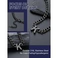 thumbnail image 6 of Bandmax 18'' A-Z Initial Necklace Choker for Men Women Stainless Steel Black 7MM Wide Chunky Letter Pendant Chain Necklace for Gift, 6 of 8