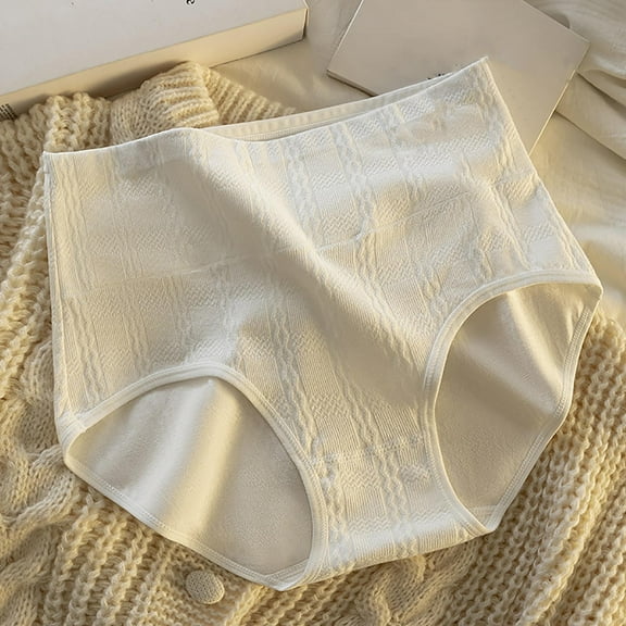 Cotton Thong Underwear for Women Women Cotton Underwear High Waist Stretch Briefs Soft Underpants Ladies Full Cover Underwear Panties Seamless Panties for Women White XXL