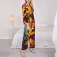 thumbnail image 3 of Sikiie Colorful Flower Chameleon Women's Long-Sleeve Shirt and Full-Length Bottom Pajama Set (s-xxl)-X-Large, 3 of 7