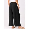 thumbnail image 3 of ZANKLEY Womens High Waist Smocked Wide Leg Flowy Pocketed Summer Lounge Beach Casual Pants, 3 of 13